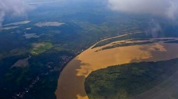 aerial view of the river in Jambi photo