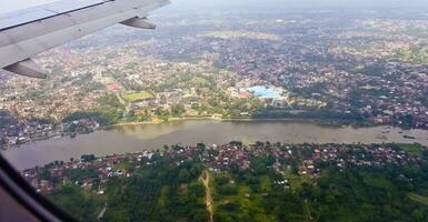 aerial view of the river in Jambi photo