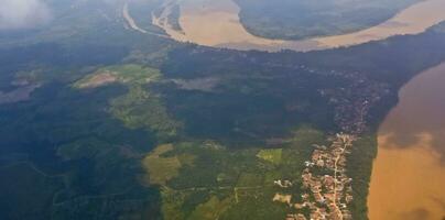 aerial view of the river in Jambi photo