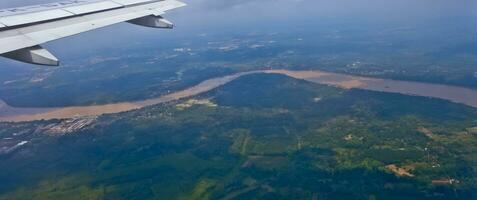 aerial view of the river in Jambi photo