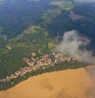 aerial view of the river in Jambi photo