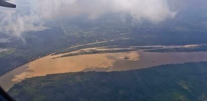 aerial view of the river in Jambi photo