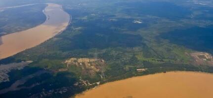 aerial view of the river in Jambi photo
