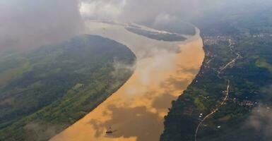 aerial view of the river in Jambi photo