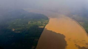 aerial view of the river in Jambi photo