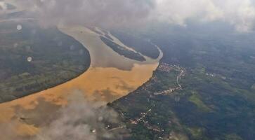 aerial view of the river in Jambi photo