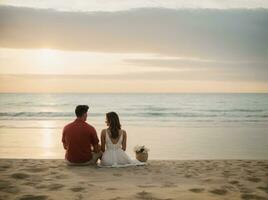AI generated Romantic Getaway, A Peaceful Beach Retreat for the Couple photo