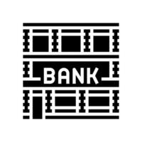 financial bank building glyph icon vector illustration