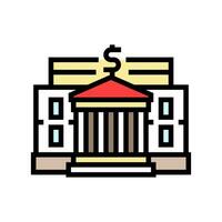 business bank building color icon vector illustration