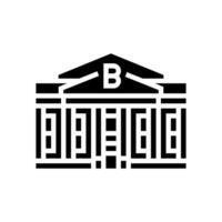 city bank building glyph icon vector illustration