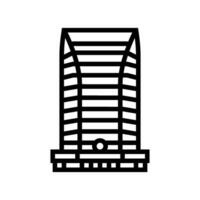 public bank building line icon vector illustration