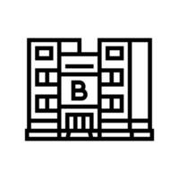 casa banco edificio línea icono vector ilustración