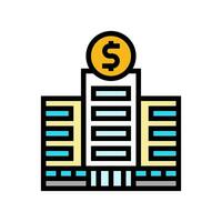 skyscraper bank building color icon vector illustration