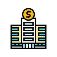 skyscraper bank building color icon vector illustration