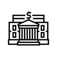 business bank building line icon vector illustration