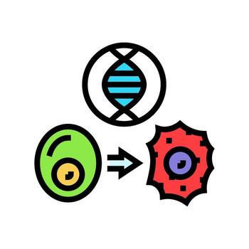 cellular reprogramming cryptogenetics color icon vector illustration