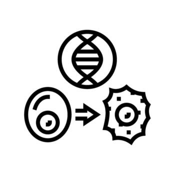 cellular reprogramming cryptogenetics line icon vector illustration