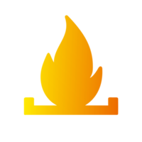 AI generated orange bonfire icon png