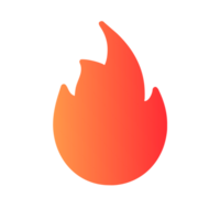 AI generated orange bonfire icon png