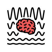 brainwaves neuroscience neurology color icon vector illustration