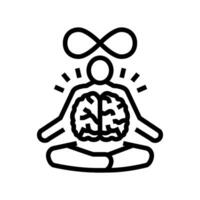 mind body connection neuroscience neurology line icon vector illustration
