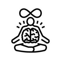 mind body connection neuroscience neurology line icon vector illustration