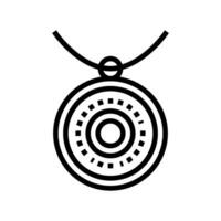 medallón joyería Moda línea icono vector ilustración