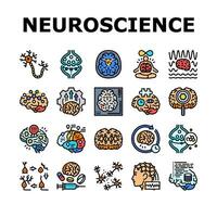 neuroscience brain neurology icons set vector