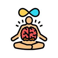 mind body connection neuroscience neurology color icon vector illustration