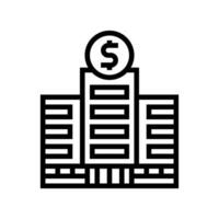 skyscraper bank building line icon vector illustration