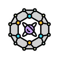 cryptography quantum technology color icon vector illustration