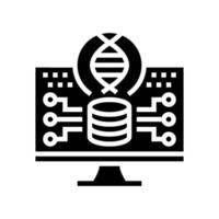 genomic data analysis cryptogenetics glyph icon vector illustration