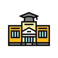 high school building color icon vector illustration