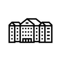 facility school building line icon vector illustration