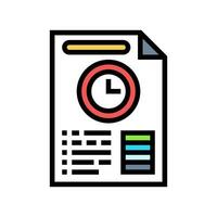 audit time management color icon vector illustration