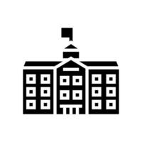 facade school building glyph icon vector illustration