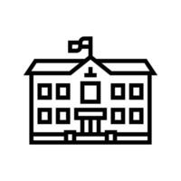 modern school building line icon vector illustration