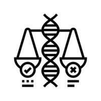 ethical genetics cryptogenetics line icon vector illustration