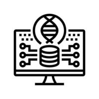 genomic data analysis cryptogenetics line icon vector illustration