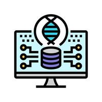 genomic data analysis cryptogenetics color icon vector illustration