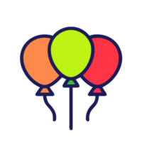 AI generated colorful balloons icon png