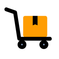 AI generated box cart icon png