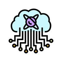 nube computin cuántico tecnología color icono vector ilustración