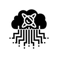 nube computin cuántico tecnología glifo icono vector ilustración