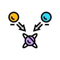 superposition state quantum technology color icon vector illustration