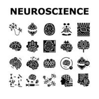 neuroscience brain neurology icons set vector