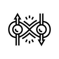 entanglement quantum technology line icon vector illustration