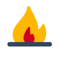 AI generated cartoon bonfire icon png