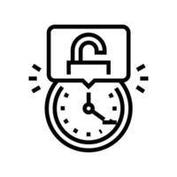 hacking time management line icon vector illustration