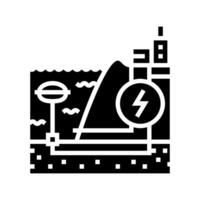 wave energy farm tidal power glyph icon vector illustration